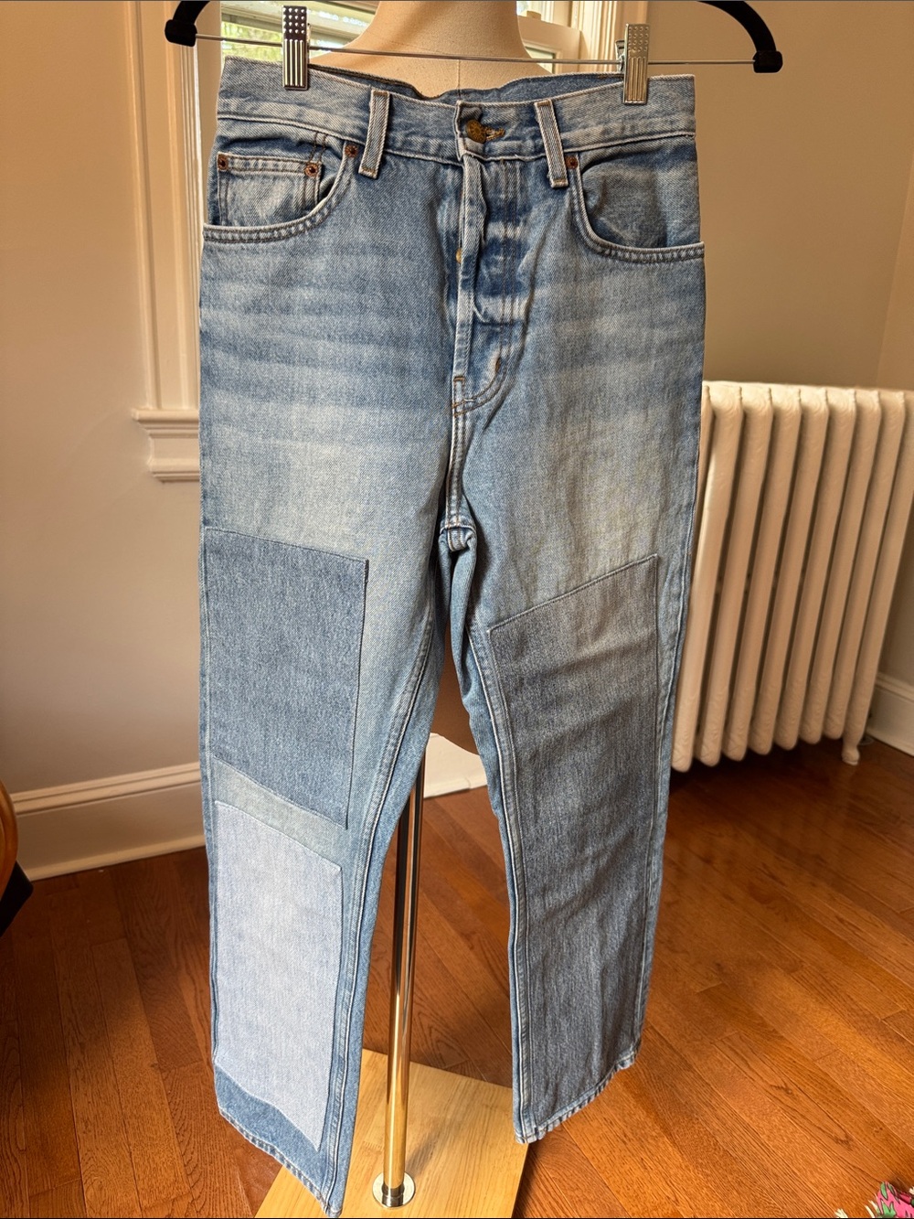 B SIDES Light Blue Patchwork High-Rise Jeans